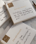 Thementafel Bio Vollmilch "Eine süße Botschaft" – Schokolade von Confiserie Berger, 70 g, angerichtet