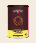 Monbana Vanille Trinkschokolade – 250 g Dose, freigestellt vor cremefarbenem Hintergrund