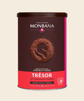 Monbana Trésor Trinkschokolade – 250 g Dose, freigestellt vor cremefarbenem Hintergrund