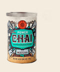 David Rio Power Chai Matcha – 398 g Dose, freigestellt vor cremefarbenem Hintergrund