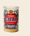 David Rio Power Chai Espresso – 398 g Dose, freigestellt vor cremefarbenem Hintergrund