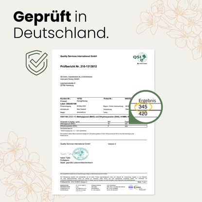 Premium Manuka-Honig MGO 250+ im lichtundurchlässigen Glas manuarahoney