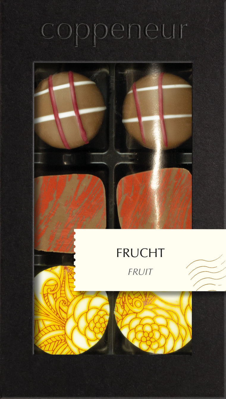 Coppeneur 6er Sélection Frucht – Originalansicht der Pralinenauswahl (Herstellerbild)