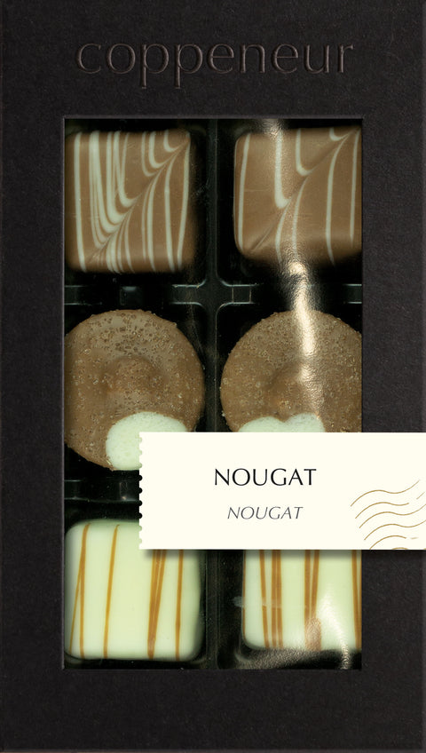 Coppeneur 6er Sélection Nougat – Originalansicht der Pralinenauswahl (Herstellerbild)