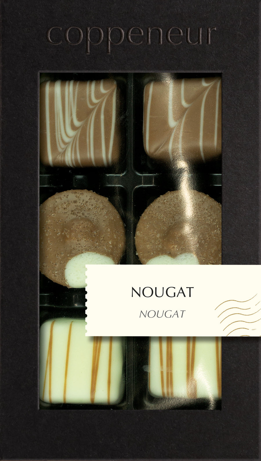 Coppeneur 6er Sélection Nougat – Originalansicht der Pralinenauswahl (Herstellerbild)