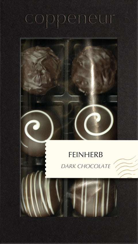 Coppeneur 6er Sélection Feinherb – Originalansicht der Pralinenauswahl (Herstellerbild)