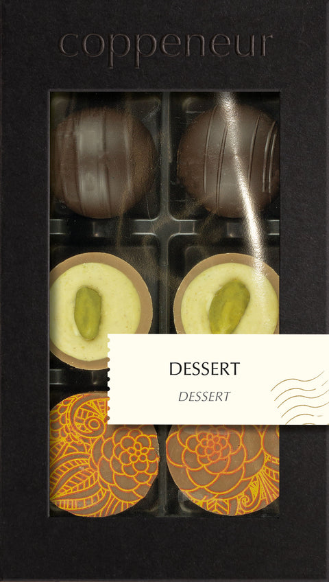 Coppeneur 6er Sélection Dessert – Originalansicht der Pralinenauswahl (Herstellerbild)