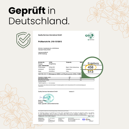 Premium Manuka-Honig MGO 400+ im lichtundurchlässigen Glas manuarahoney
