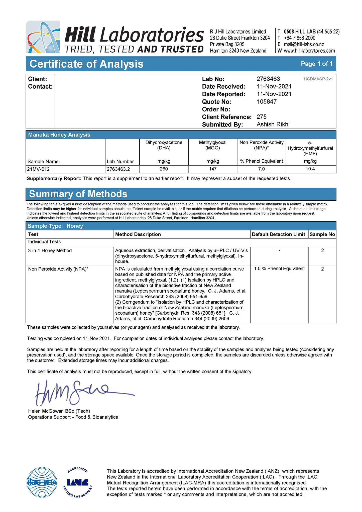 Manuka Honig MGO 100+, 225g ManukaWelt