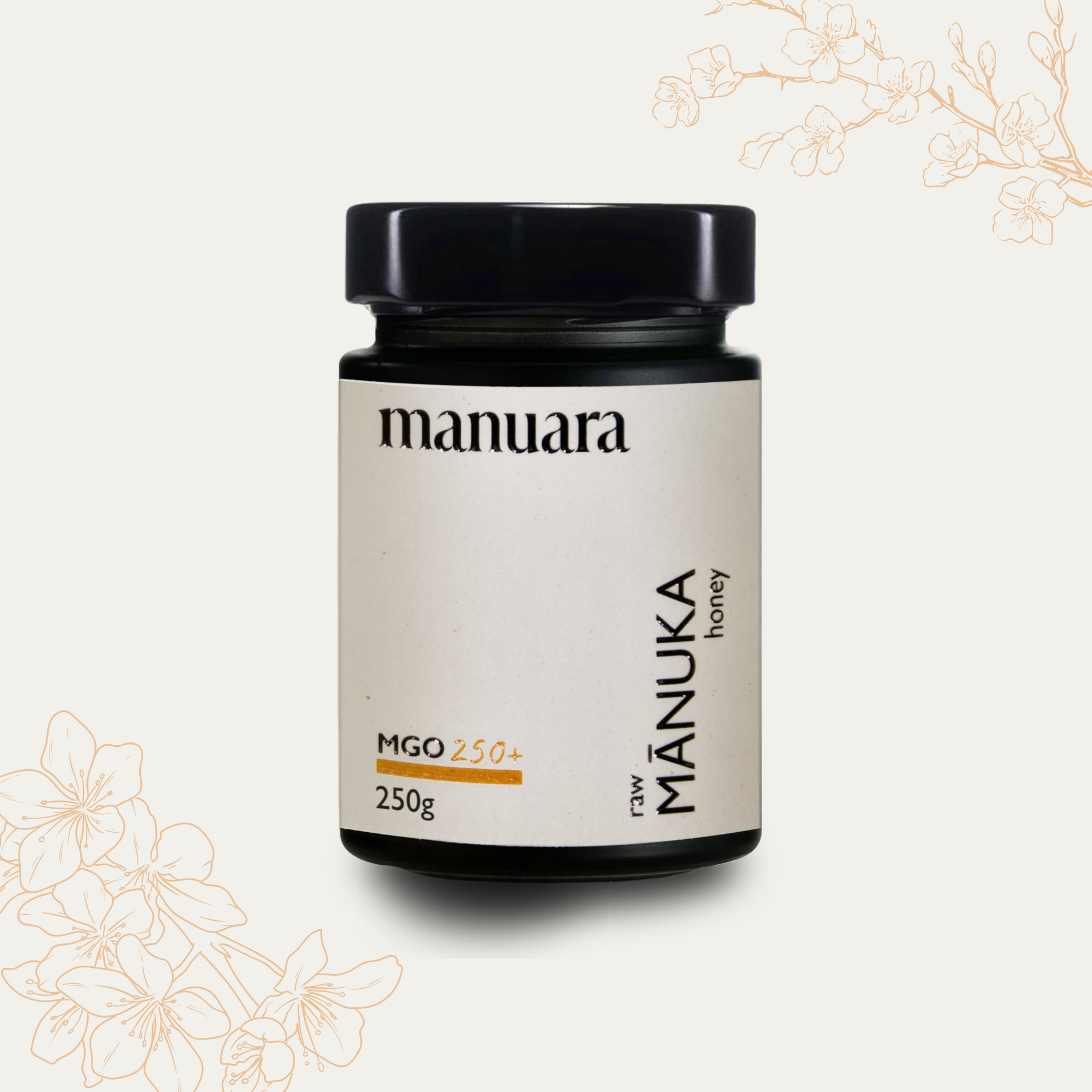Premium Manuka-Honig MGO 250+ im lichtundurchlässigen Glas manuarahoney