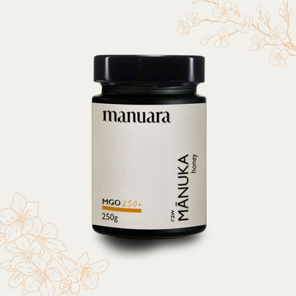 Premium Manuka-Honig MGO 250+ im lichtundurchlässigen Glas manuarahoney