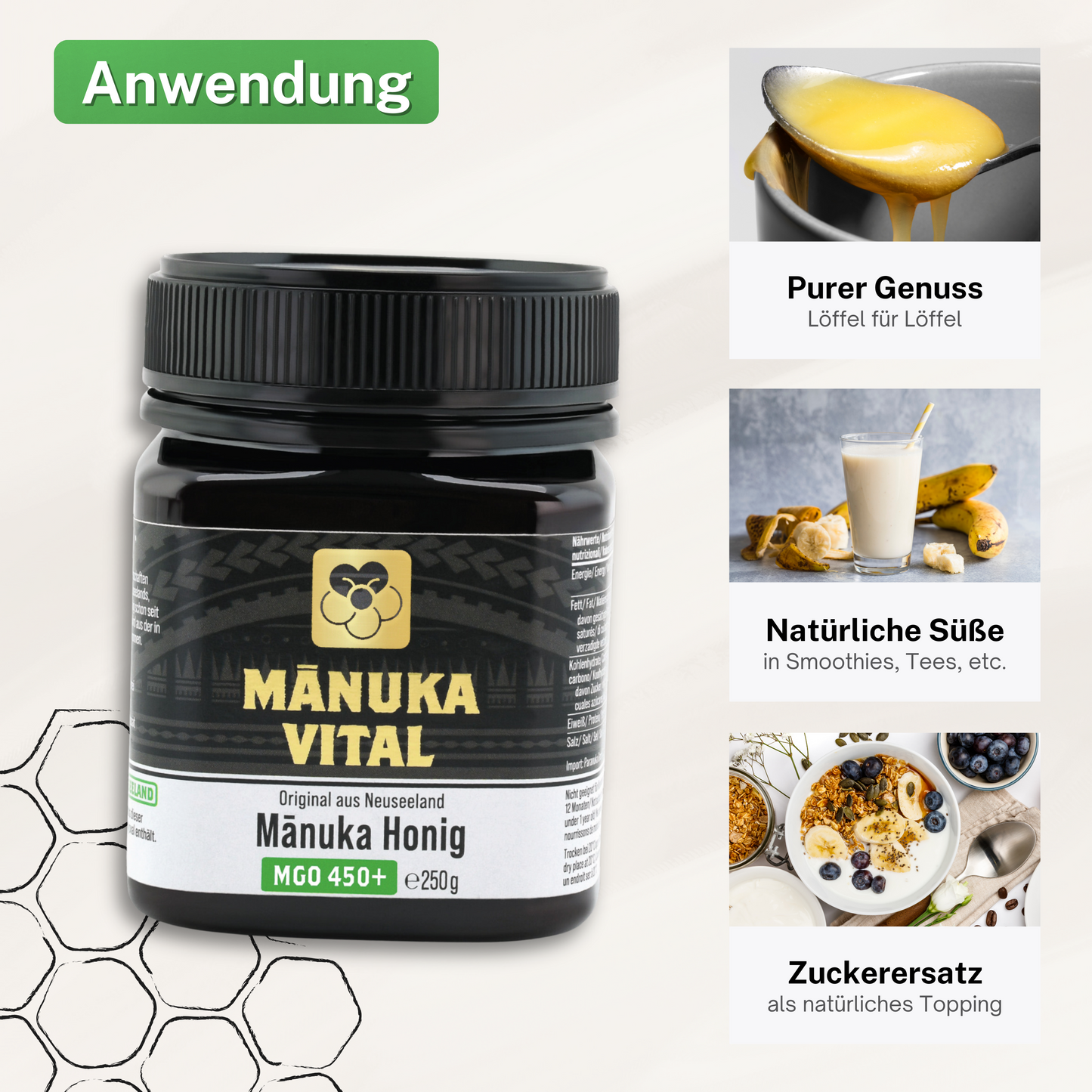 Manuka Honig MGO 450+, 250g ManukaWelt
