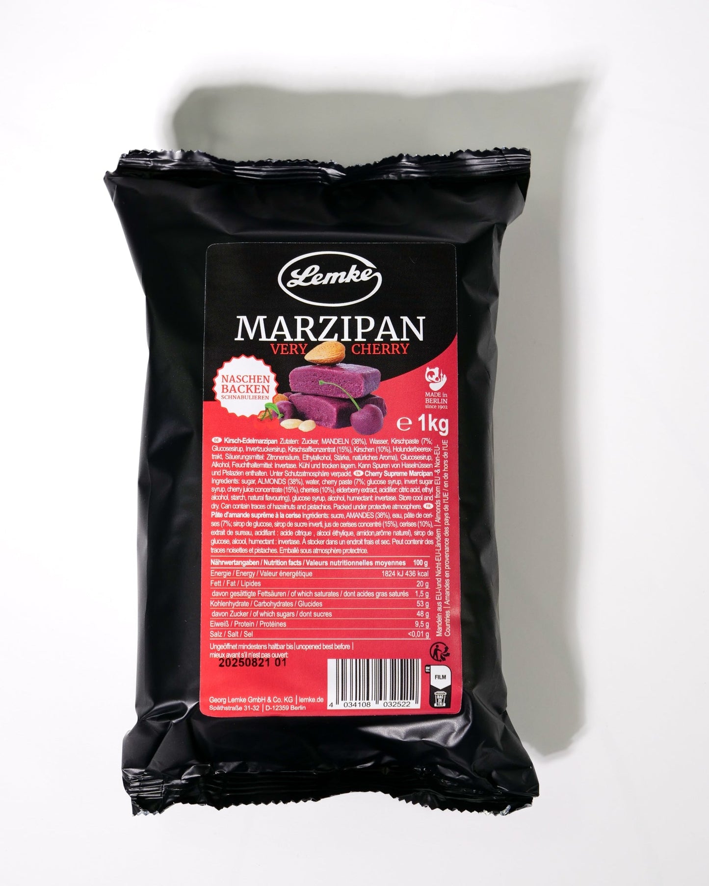 Marzipan Very Cherry 1kg Lemke Feines Berliner Marzipan & Mehr