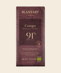 BLANXART Congo Mountains of the Moon 91 % – Schokoladentafel 75 g, freigestellt auf Creme