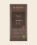 BLANXART Perú Alto Piura 77 % – Schokoladentafel 75 g, freigestellt auf Creme