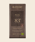 BLANXART Perú Alto Piura 83 % – Schokoladentafel 75 g, freigestellt auf Creme