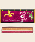 Bunte Osterhasen – handgeschöpfte Schokolade von Zotter, freigestellt