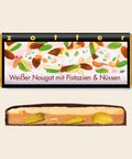 Weißer Nougat mit Pistazien & Nüssen – handgeschöpfte Schokolade von Zotter