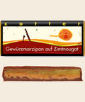 Gewürzmarzipan auf Zimtnougat – handgeschöpfte Schokolade von Zotter