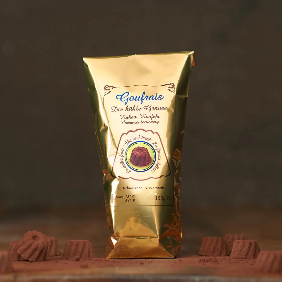 Goufrais Goldtüte – Kakao-Konfekt in Gugelhupfform von Goufrais, 150 g