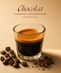 Chocolat Espresso entkoffeiniert mit Crema, Kaffeebohnen und Kakaonoten