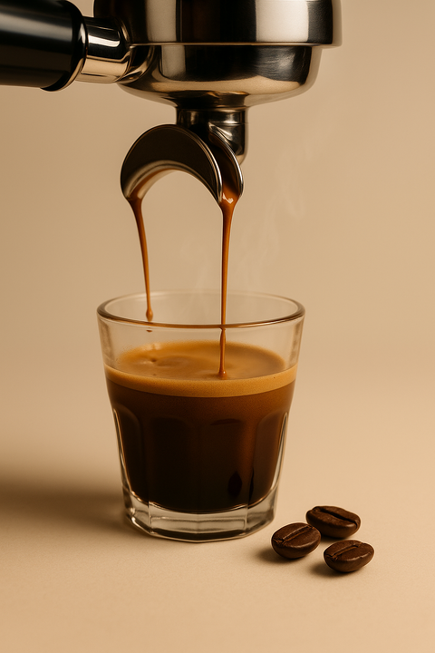 Espresso Mocca Arabica bei der Zubereitung im Siebträger