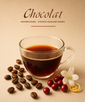 Chocolat Ethiopia Highland Sidamo mit Kaffee, Kaffeebohnen, roten Fruechten und Jasmin