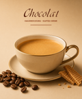 Chocolat Kaffee Creme mit weicher Crema und geroesteten Kaffeebohnen