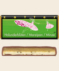 Holunderblüten / Marzipan / Minze – handgeschöpfte Schokolade von Zotter, freigestellt