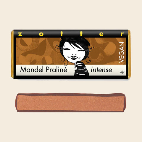Mandel Praliné intense – handgeschöpfte Schokolade von Zotter