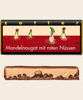 Mandelnougat mit roten Nüssen – handgeschöpfte Schokolade von Zotter