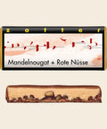 Mandelnougat + Rote Nüsse – handgeschöpfte Schokolade von Zotter, freigestellt