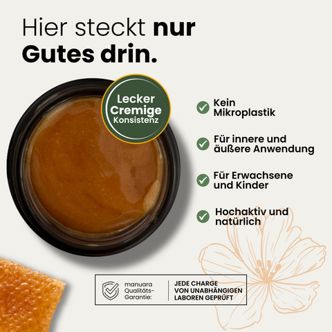Premium Manuka-Honig MGO 400+ im lichtundurchlässigen Glas manuarahoney