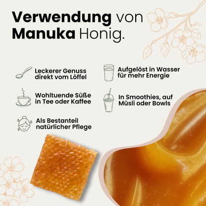 Premium Manuka-Honig MGO 250+ im lichtundurchlässigen Glas manuarahoney