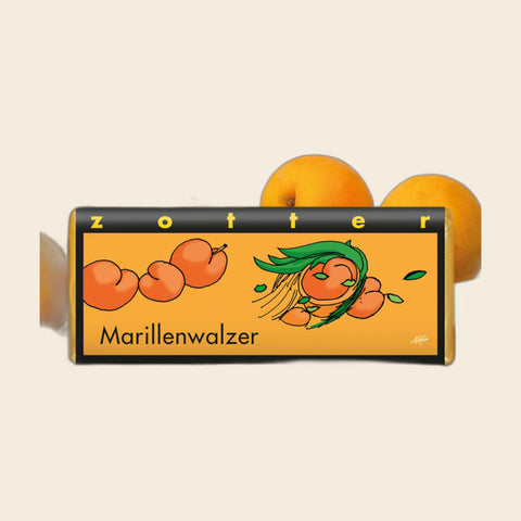 Marillenwalzer – handgeschöpfte Schokolade von Zotter – weitere Ansicht, freigestellt
