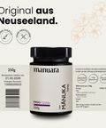 Premium Manuka-Honig MGO 1200+ im lichtundurchlässigen Glas manuarahoney