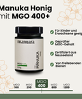 Premium Manuka-Honig MGO 400+ im lichtundurchlässigen Glas manuarahoney