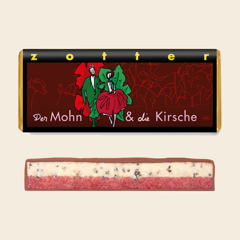 Mohn & Kirsche – handgeschöpfte Schokolade von Zotter