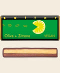 Olive + Zitrone – handgeschöpfte Schokolade von Zotter, freigestellt