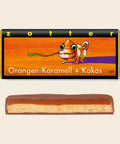 Orangen-Karamell + Kokos – handgeschöpfte Schokolade von Zotter