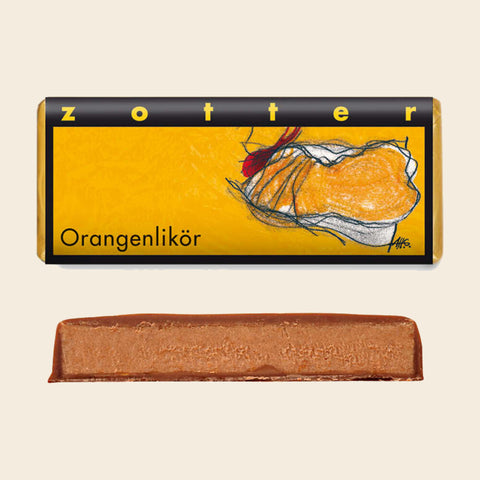 Orangenlikör – handgeschöpfte Schokolade von Zotter