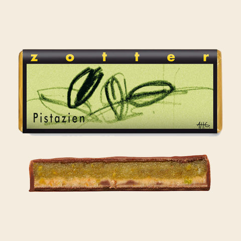 Pistazien – handgeschöpfte Schokolade von Zotter