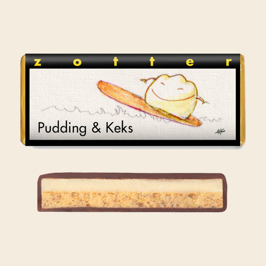 Pudding & Keks – handgeschöpfte Schokolade von Zotter