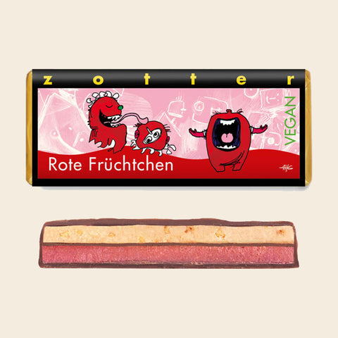 Rote Früchtchen – handgeschöpfte Schokolade von Zotter