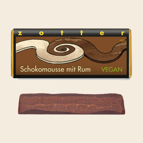 Schokomousse mit Rum – handgeschöpfte Schokolade von Zotter