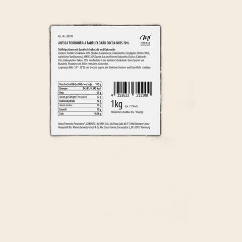 Tartufi Dark Cocoa 70 % von Antica Torroneria Piemontese – weitere Ansicht, freigestellt