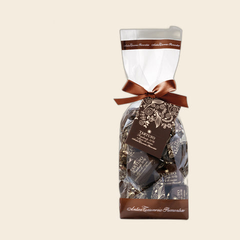 Tartufi Dark Cocoa 70 % Bag von Antica Torroneria Piemontese, freigestellt