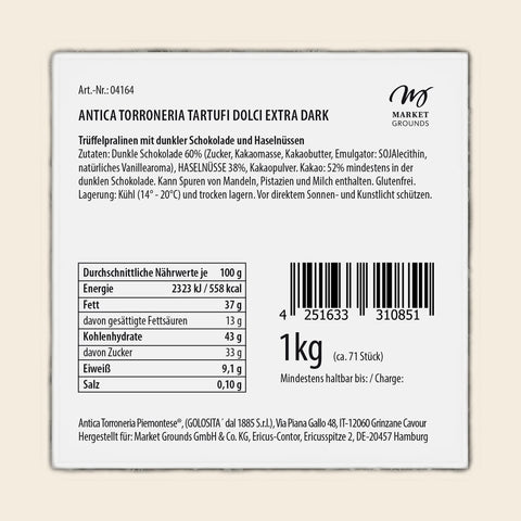 Tartufi Dolci Extra Dark · 2 x 1 kg von Antica Torroneria Piemontese – weitere Ansicht, freigestellt