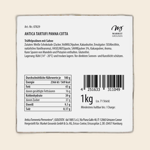 Tartufi Dolci Panna Cotta von Antica Torroneria Piemontese – weitere Ansicht, freigestellt