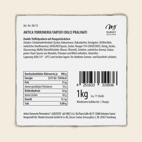Tartufi Dolci Pralinati von Antica Torroneria Piemontese – weitere Ansicht, freigestellt
